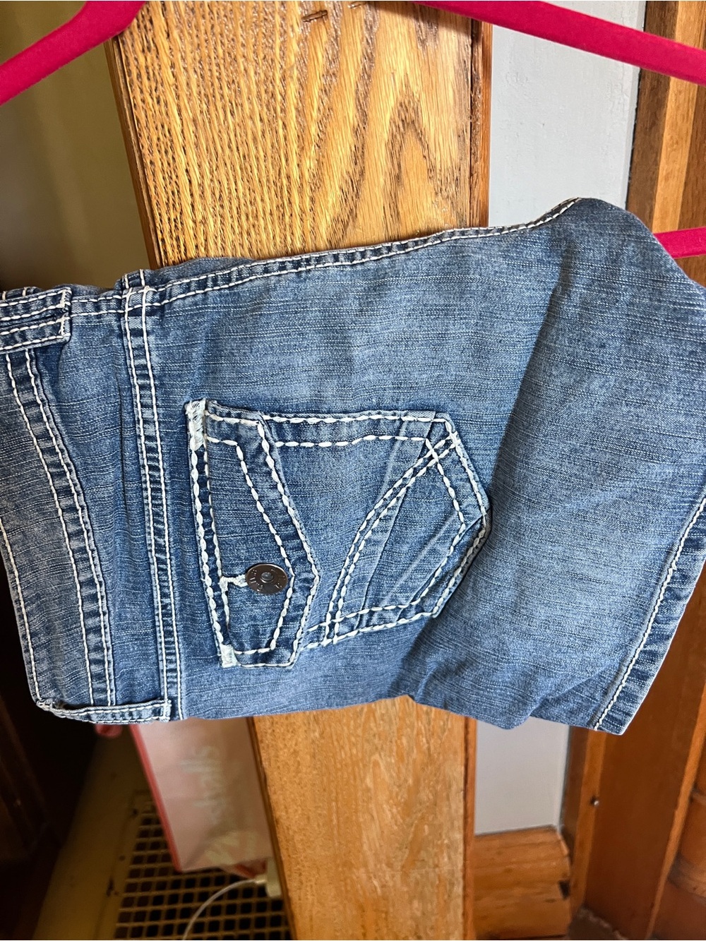 a.n.a Blue Denim Jean Shorts with White Contrast Stitching